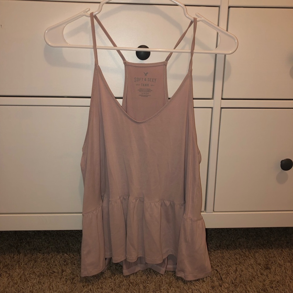 Baby Pink Peplum Tank Top